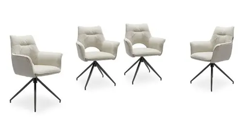 Armlehnstuhl MALEEN - drehbar, Stoff, Beige