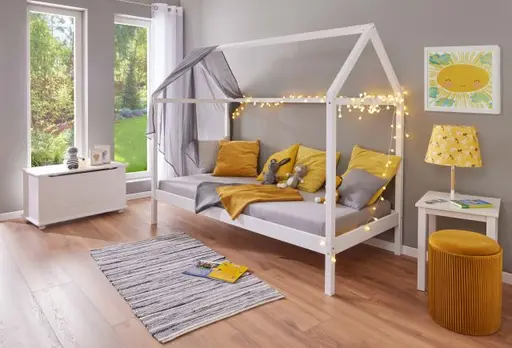 Bettgestell - Liegefläche ca. 90x200 cm, Weiß