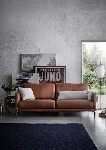 Sofa Cuneo - 2,5-Sitzer, Leder, Cognac
