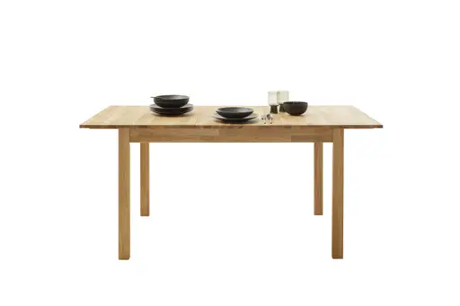 Esstisch - ausziehbar, LB ca. 125x80 cm, Wildeiche massiv geölt