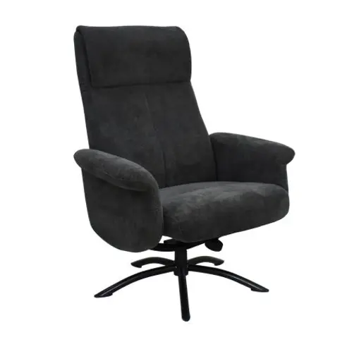 TV-Sessel MORTON mit Hocker - drehbar, Stoff, Grau