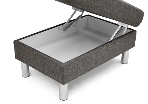 Hocker COOL - BL. ca. 70x70, mit Stauraum, Stoff, Mocca