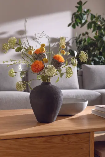 Ecksofa Serava - 2,5-Sitzer mit Longchair rechts, inkl. Relaxfunktion, Stoff, Grau