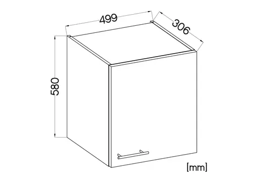 Hängeschrank- B ca. 50 cm, Eiche Dekor