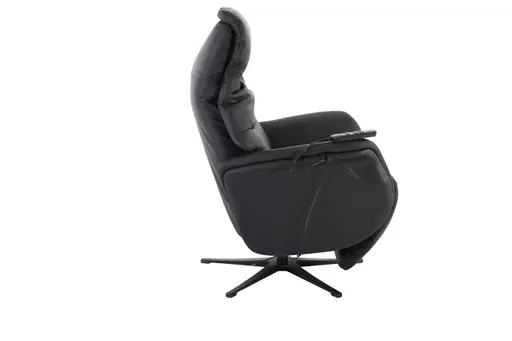 TV-Sessel MAREK - drehbar, Relaxfunktion, Kopfteilverstellung, Leder, Schwarz