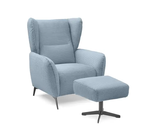 Hocker EILA - Stoff, Hellblau