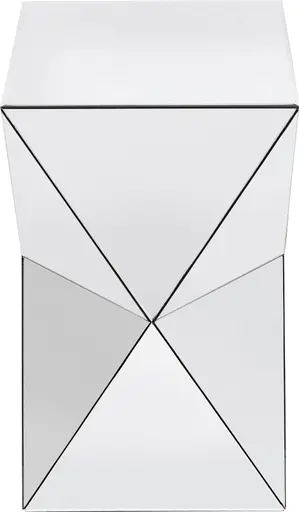 Beistelltisch- LB ca. 32x32 cm, Glas, Verspiegelt, Weiß