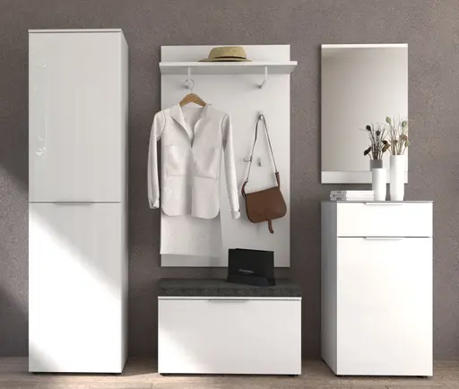 Garderobe - inkl. Sitzkissen, Weiß