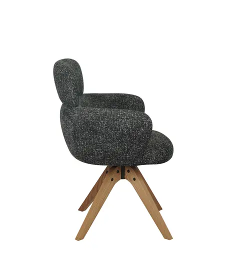 Armlehnstuhl MANJA - drehbar, Stoff, Graublau