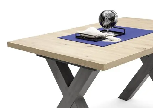 Ausziehtisch- LB ca. 140-190x90 cm, Eiche Dekor, Graphit