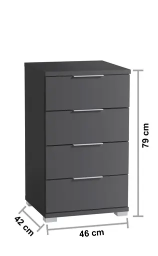 Nachtkommode- Graphit