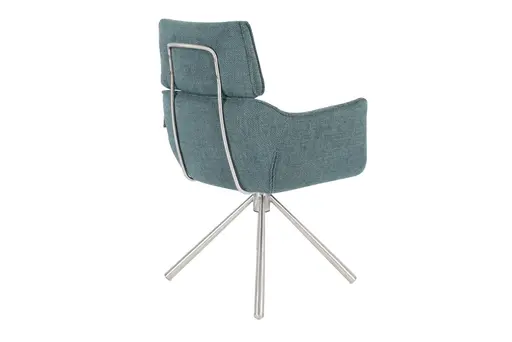 Armlehnstuhl MASHA - drehbar, Stoff, Petrol