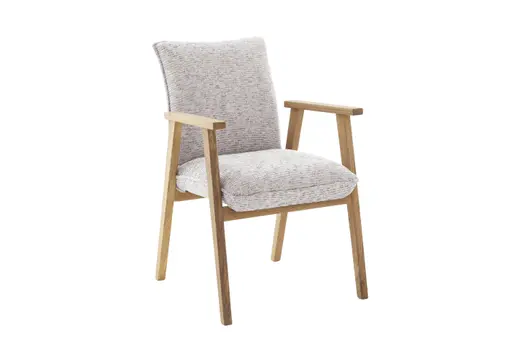 Armlehnstuhl - Stoff, Lichtgrau