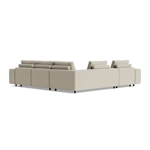 Ecksofa Sorano - Ecke links, 2-Sitzer, Stoff, Graubeige