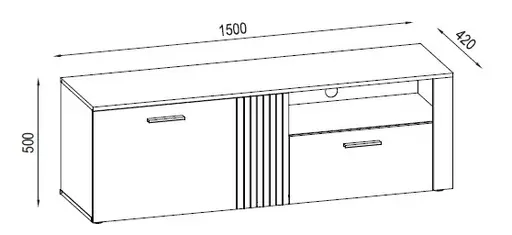 Wohnwand - Anthrazit, Eiche Coast Evoke Nachbildung