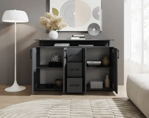 Highboard - B ca. 139 cm, Anthrazit