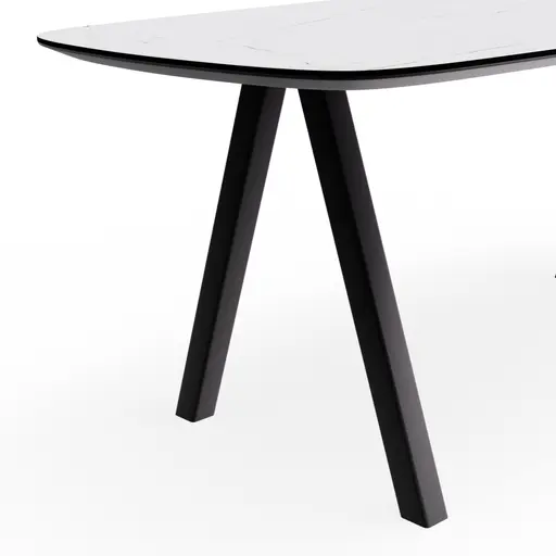 Esstisch Jari - LB ca. 200x95 cm, Keramik, Weiß