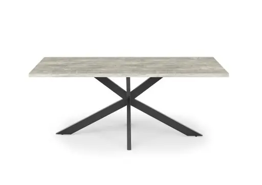 Esstisch - LB ca. 200x100 cm, Betonoptik, Schwarz