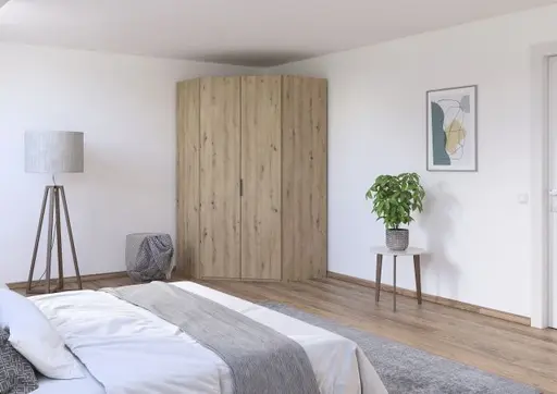 Eckschrank ROVERO- B ca. 127 cm, Eiche Dekor