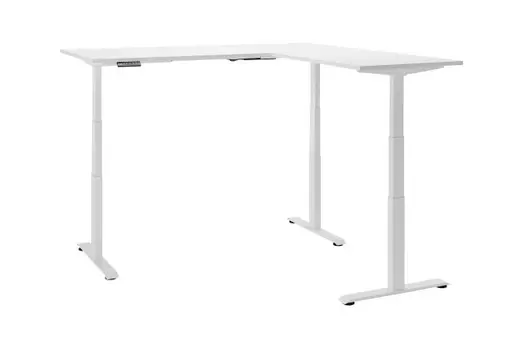 Eckschreibtisch - höhenverstellbar, LB ca. 185x77 cm, Weiß