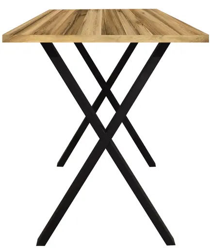 Bartresentisch - LB ca. 140x90 cm, Plankeneiche, Schwarz