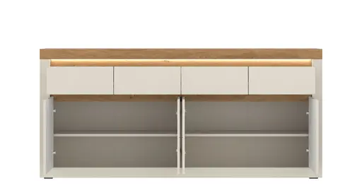 Sideboard - mit Beleuchtung, B ca. 194 cm, Kaschmir, Stone Eiche Nachbildung