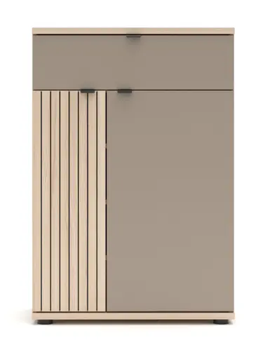 Schuhschrank - B ca. 70 cm, Riva Eiche Nachbildung, Basalt