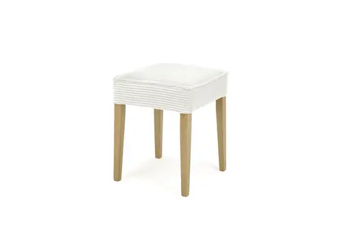 Hocker  SITTING TOGETHER_L- Stoff, Creme, Eiche Natur