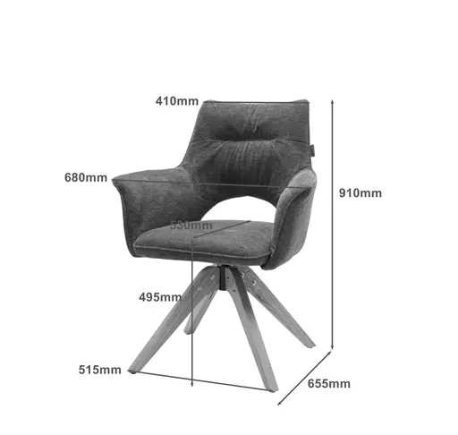 Armlehnstuhl MARYLA - drehbar, Stoff, Grün