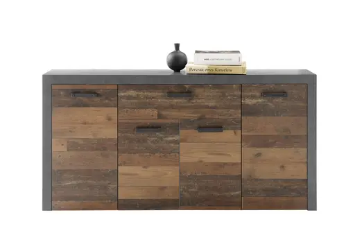 Sideboard - Vintage Dekor, Betonoptik Dunkelgrau