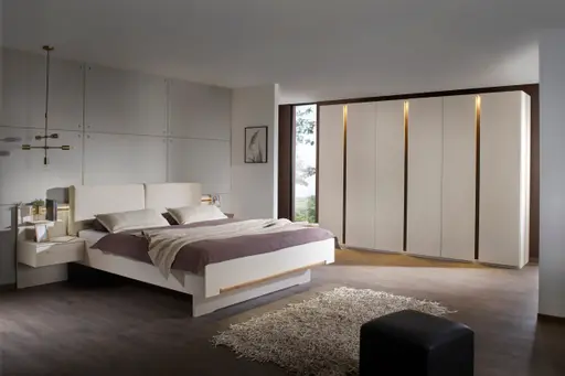 Schlafzimmer - inkl. Beleuchtung, Abs. Atlantic Oak, Champagner