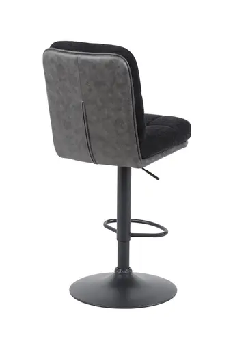 Barhocker - drehbar, höhenverstellbar, Microfaser, Schwarz, Vintage Anthrazit