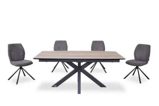 Stuhl MANOA - drehbar, Stoff, Dunkelgrau