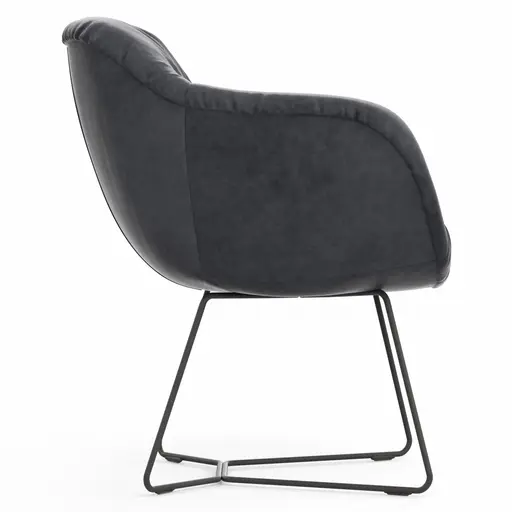 Dinnerchair Sevano - Leder, Anthrazit