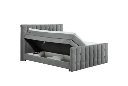 Boxspringbett - Liegefläche ca. 180x200 cm, Stoff, Dunkelgrau
