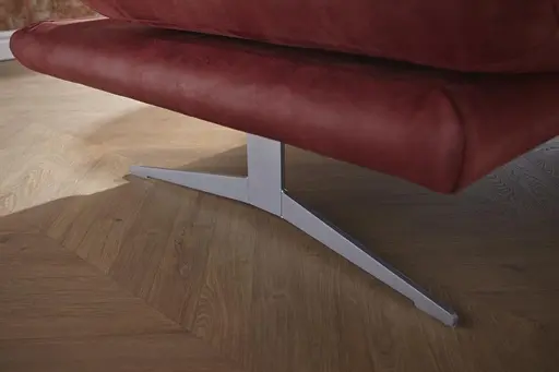 Sofa Lucero - 2,5-Sitzer inkl. Rückenlehne verstellbar, Leder, Weinrot