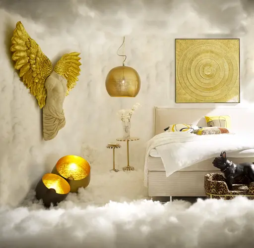 Wandobjekt- Engel, Weiß, Gold