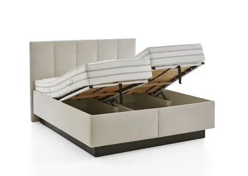 Polsterbett - Liegefläche ca. 180x200 cm, Stoff, Creme