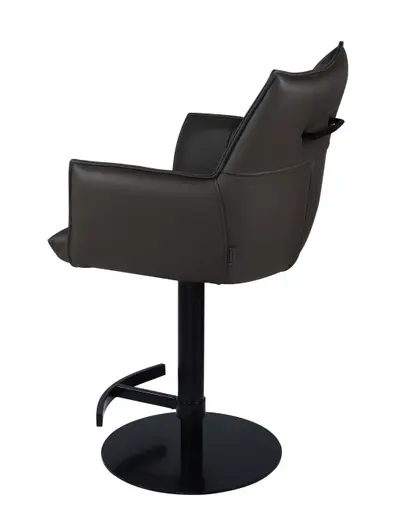 Barhocker MELE - drehbar, höhenverstellbar, Leder, Dunkelbraun