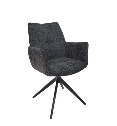 Armlehnstuhl MILENA - drehbar, Stoff, Anthrazit