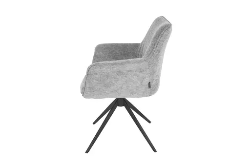 Armlehnstuhl MAIKE - drehbar, Stoff, Hellgrau