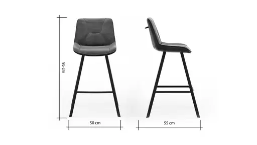 Tresenstuhl Wesley - Stoff, Cognac