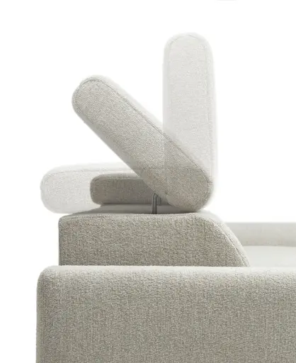 Ecksofa JYTTE - Sofa 2-sitzig mit Longchair rechts, Stoff, Beige