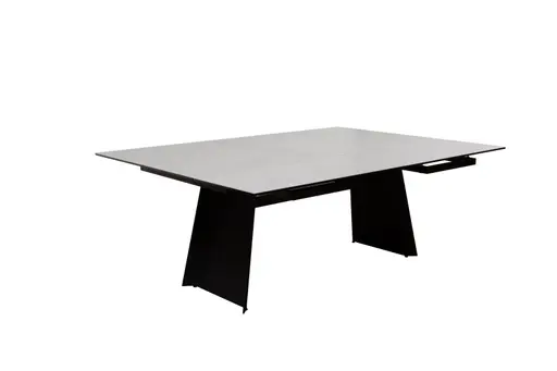 Esstisch - ausziehbar, LB ca. 200 (245, 290)x100 cm, Keramik, Hellgrau