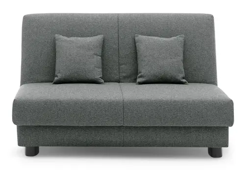 Schlafsofa EASY EXPRESS - 2-Sitzer, 140 cm inkl. Schlaffunktion, Stoff Dunkelgrau