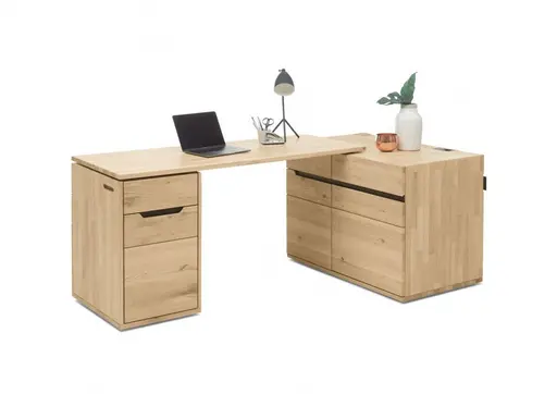 Verwandlungs-Sideboard - schwenkbar links, Wildeiche massiv