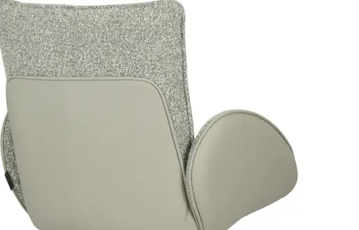 Armlehnstuhl MAURA - drehbar, Stoff, Silberfarben, Latte Macchiato