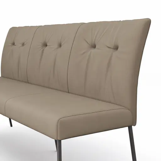 Bank Nashville - Breite ca. 180 cm, Leder, Taupe