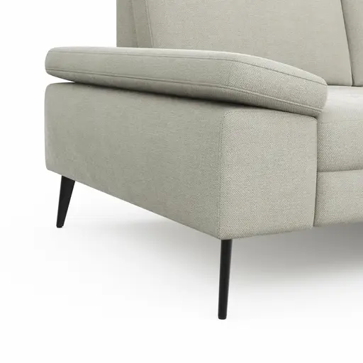 Ecksofa Houston - 2,5-Sitzer, Eckelement und 1-Sitzer mit Abschlussteil rechts,  inkl. Sitztiefenverstellung und Armlehne klappbar, Stoff, Natur