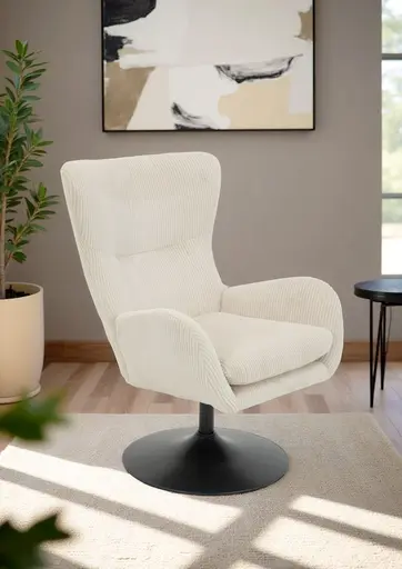 Sessel - drehbar, Stoff, Beige